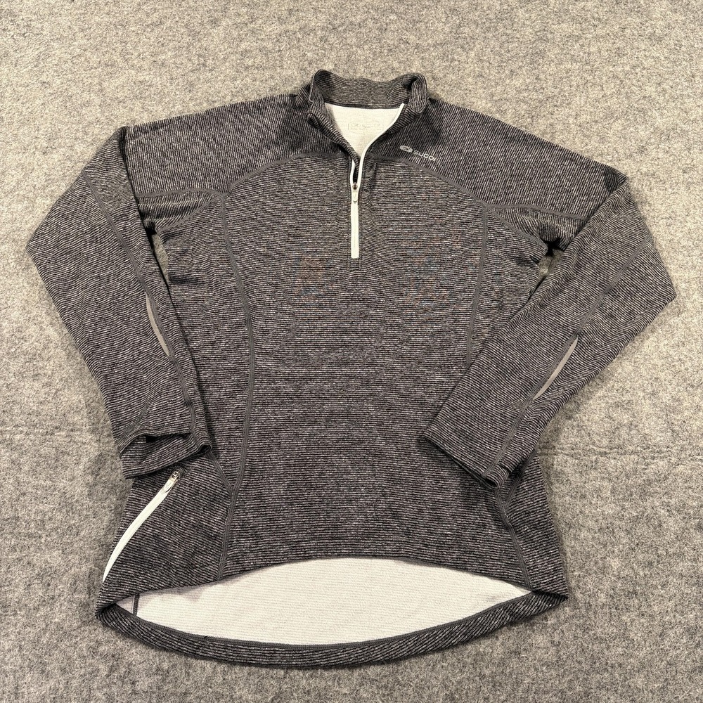 Sugoi Endurance 1/2 Zip Pullover Womens Small Gray Stripe Running Athletic Top